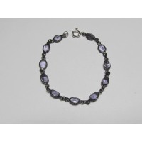 Bracelet Amethyst  Silber rhodiniert 17,5 cm