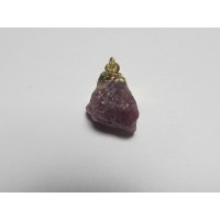 Anhänger Rubin vergoldet 12 x 20 mm