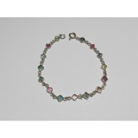Bracelet Turmalin, Silber 20 cm