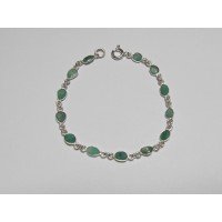 Bracelet Smaragd Silber 18,5 cm