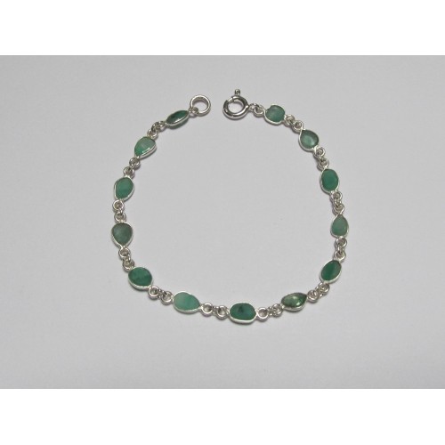 Bracelet Smaragd Silber 18,5 cm