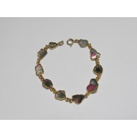 Bracelet Turmalin vergoldet 17 cm