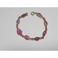 Bracelet Rubin vergoldet 17,5 cm