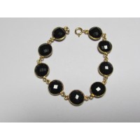 Bracelet Onyx vergoldet 17 cm