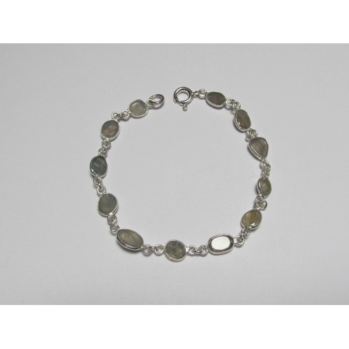 Bracelet Labradorit Silber 18 cm