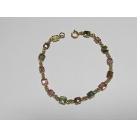 Bracelet Turmalin vergoldet 17,5 cm