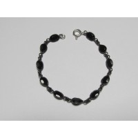Bracelet Onyx Silber rhodiniert 17 cm