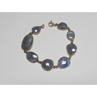 Bracelet Tanzanit vergoldet 18 cm