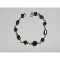 Bracelet Granat vergoldet 19 cm