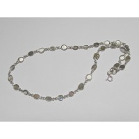 Exklusive Schmuckkette Labradorit Silber 5 - 8 mm 47 cm