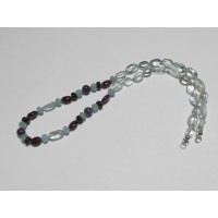 Exklusive Schmuckkette Aquamarin Granat Amethyst 6 - 9 mm 42 cm