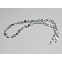 Exklusive Schmuckkette Aquamarin Labradorit  8 - 12 mm 46 cm