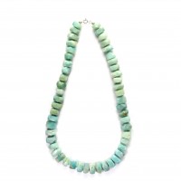 Exklusive Schmuckkette aus Amazonit, facettiert, 15 mm, Länge 51 cm
