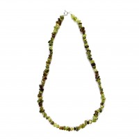 Exklusive Schmuckkette aus Granat grün, barock, 8 mm, Länge 47cm