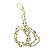 Exklusive Schmuckkette aus Amethyst, Aquamarin, Chrysolith, Citrin, Rosenquarz, Barock, 8 mm, Länge 94 cm