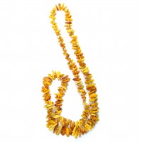 Exklusive Schmuckkette aus Bernstein, Barock, 8 mm - 20 mm, Länge 70 cm