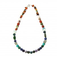 Talismankette,  8 mm Kugeln, unregelmässige Formen, Länge 42 cm