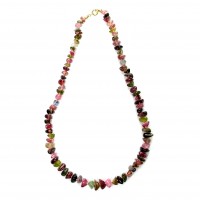 Exklusive Schmuckkette aus Turmalin, Barock, 8 mm - 12 mm, Länge 46 cm