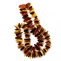 Exklusive Schmuckkette aus Bernstein, Barock, 26mm - 30mm, Länge 81 cm