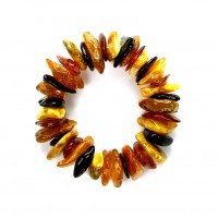 Armband aus Bernstein, Stretch, barock, 30 mm