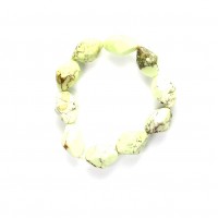 Armband aus Zitronen Chrysopras, Stretch und Oval, 14 mm 