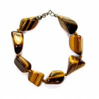 Armband aus Tigerauge, barock, 15 mm, Länge 19 cm