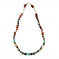 Kinderkette,  mit 6 mm bis 8 mm Kugeln, unregelmässigen Formen, Länge 38 cm