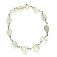 Armband aus Aquamarin, facettiert, 8 mm - 11 mm, Länge 21 cm