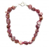 Bracelet aus Rubin, facettiert, 6 mm - 10 mm, Länge 18 cm