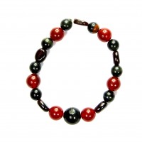 Bracelet aus Falkenauge, Granat, Karneol, 8 mm - 12 mm, stretch