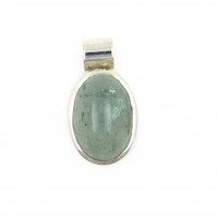 Anhänger aus Aquamarin, silber gefasst, 22 mm - 40 mm