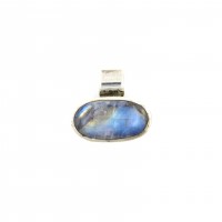 Anhänger aus Labradorit, silber gefasst, 21 mm - 24 mm
