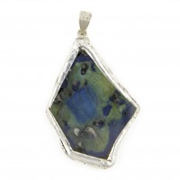 Anhänger aus Labradorit, silber gefasst, 40 mm - 70 mm