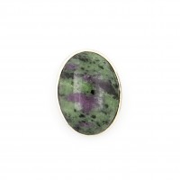 Anhänger aus Zoisit , silber gefasst, 24 mm - 30 mm