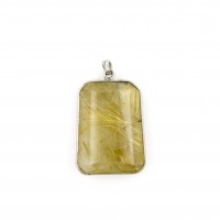 Anhänger aus rutilquarz, silber gefasst, 20 mm - 34 mm