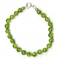 Armband aus Olivin, 6 mm, Länge 19 cm