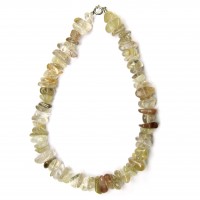 Exklusive Schmuckkette aus Rutilquarz, 20 mm, Länge 46 cm