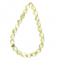 Exklusive Schmuckkette aus Citrin, 14 mm, Zwischenstück Silbervergoldet, Länge 46 cm