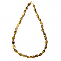 Exklusive Schmuckkette aus Tigerauge, 10 mm - 12 mm, Länge 60 cm