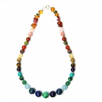 Talismankette,  8-12 mm Kugeln, unregelmässige Formen, Länge 42 cm